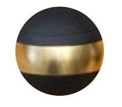 Jakele Kammergriffkugel Aluminium, schwarz, harteloxiert, mit 1-goldfarbenen Ring